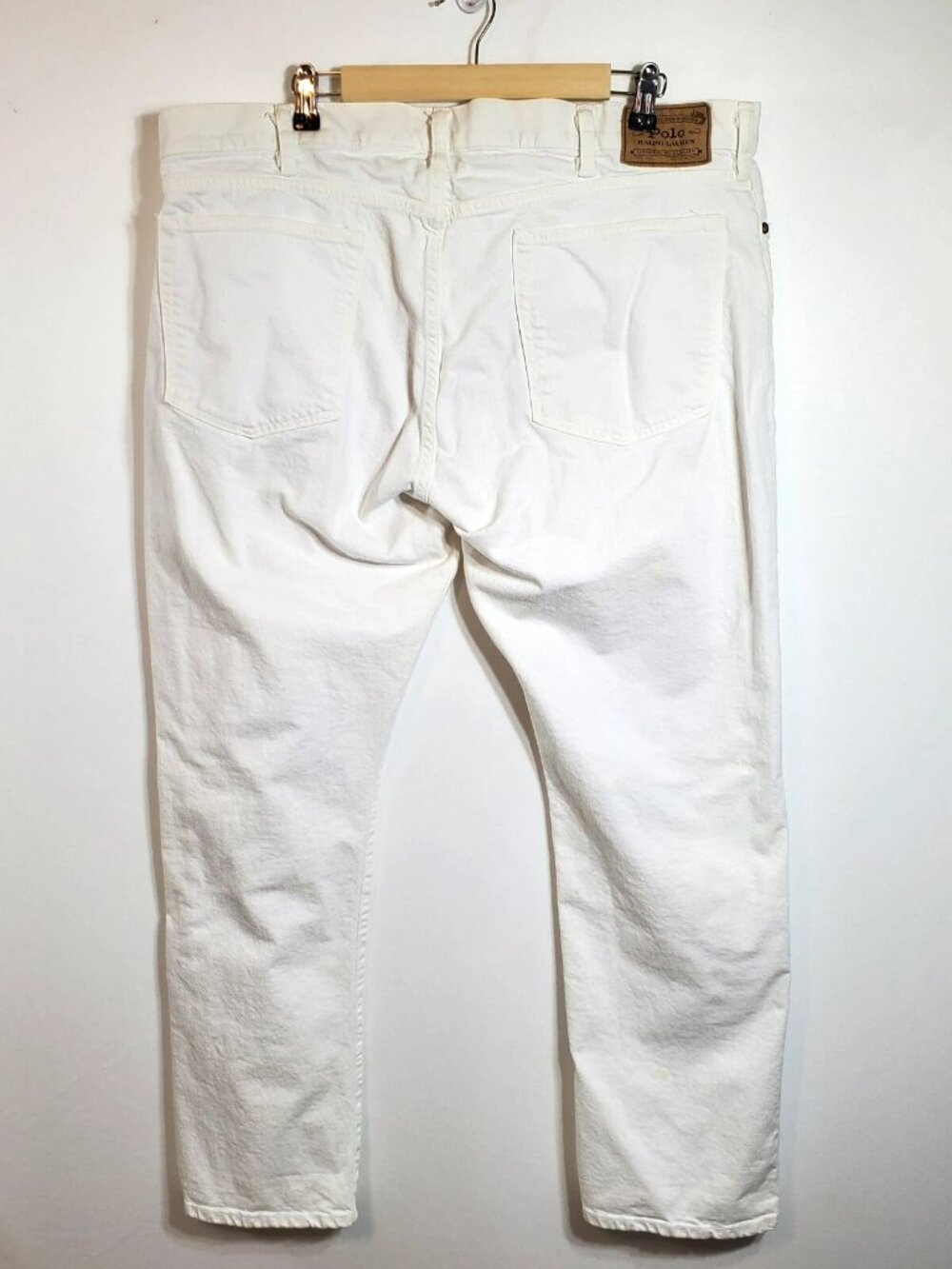 Polo Ralph Lauren Men's SZ 42x31 White Varick Slim Straight Denim Jeans